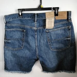 Classic Blue Denim Cutoff Shorts with Frayed Hem